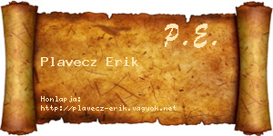 Plavecz Erik névjegykártya